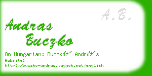 andras buczko business card